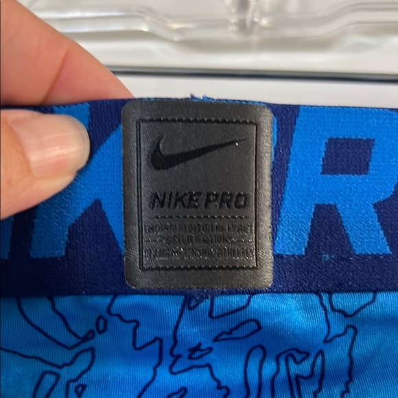 Nike Blue Compression Leggings Moisture-Wicking Athletic Wear - Picture 6 of 8